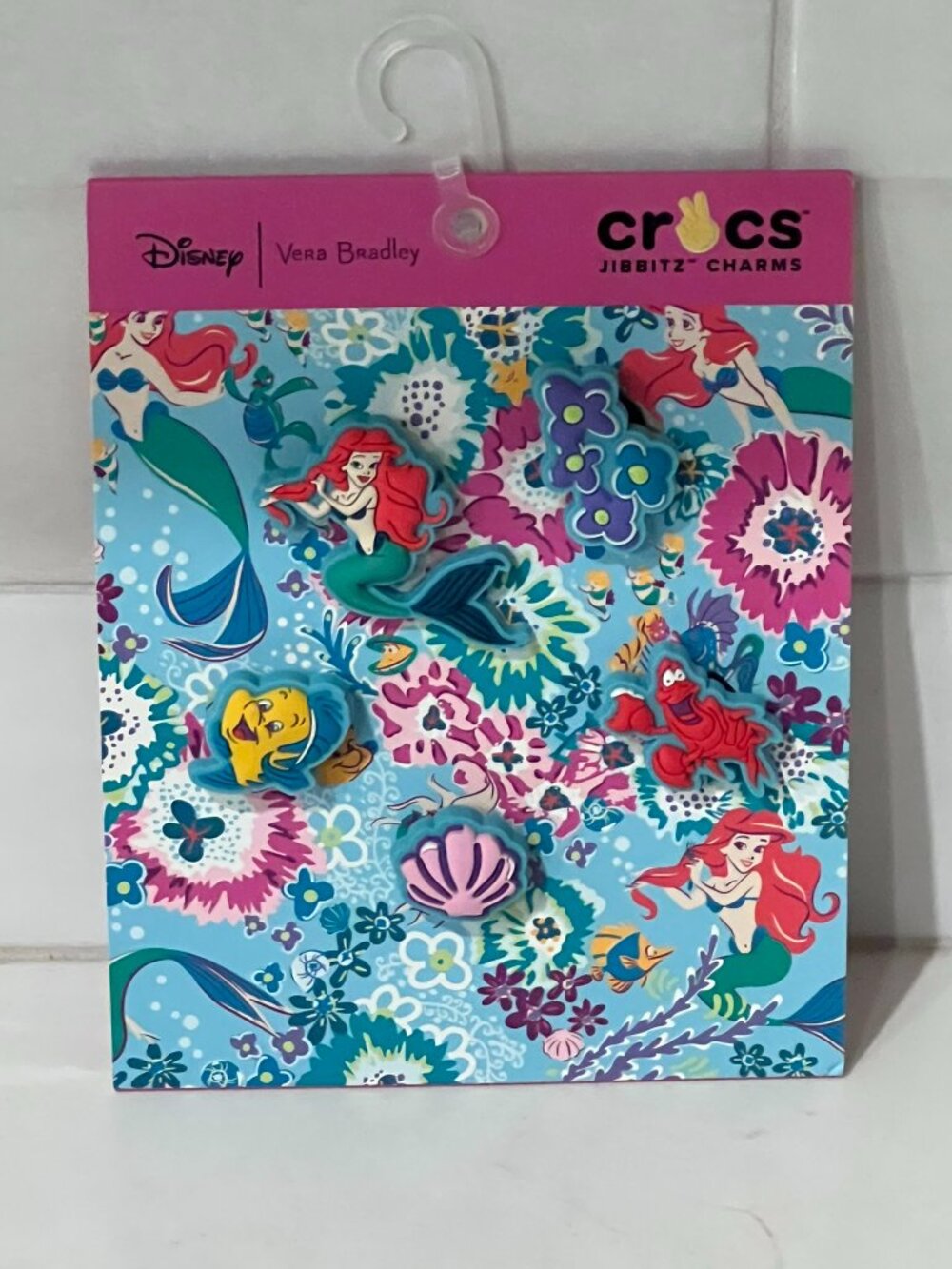 Authentic CROCS Disney LITTLE MERMAID Vera Bradley Jibbitz Charms 5-Pack Ariel